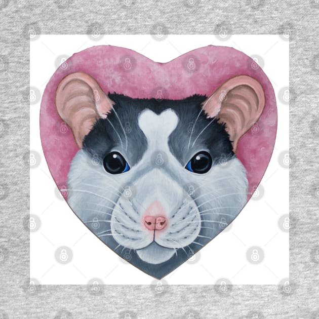 Heart Rat - Roan/Husky Fancy Rat by WolfySilver